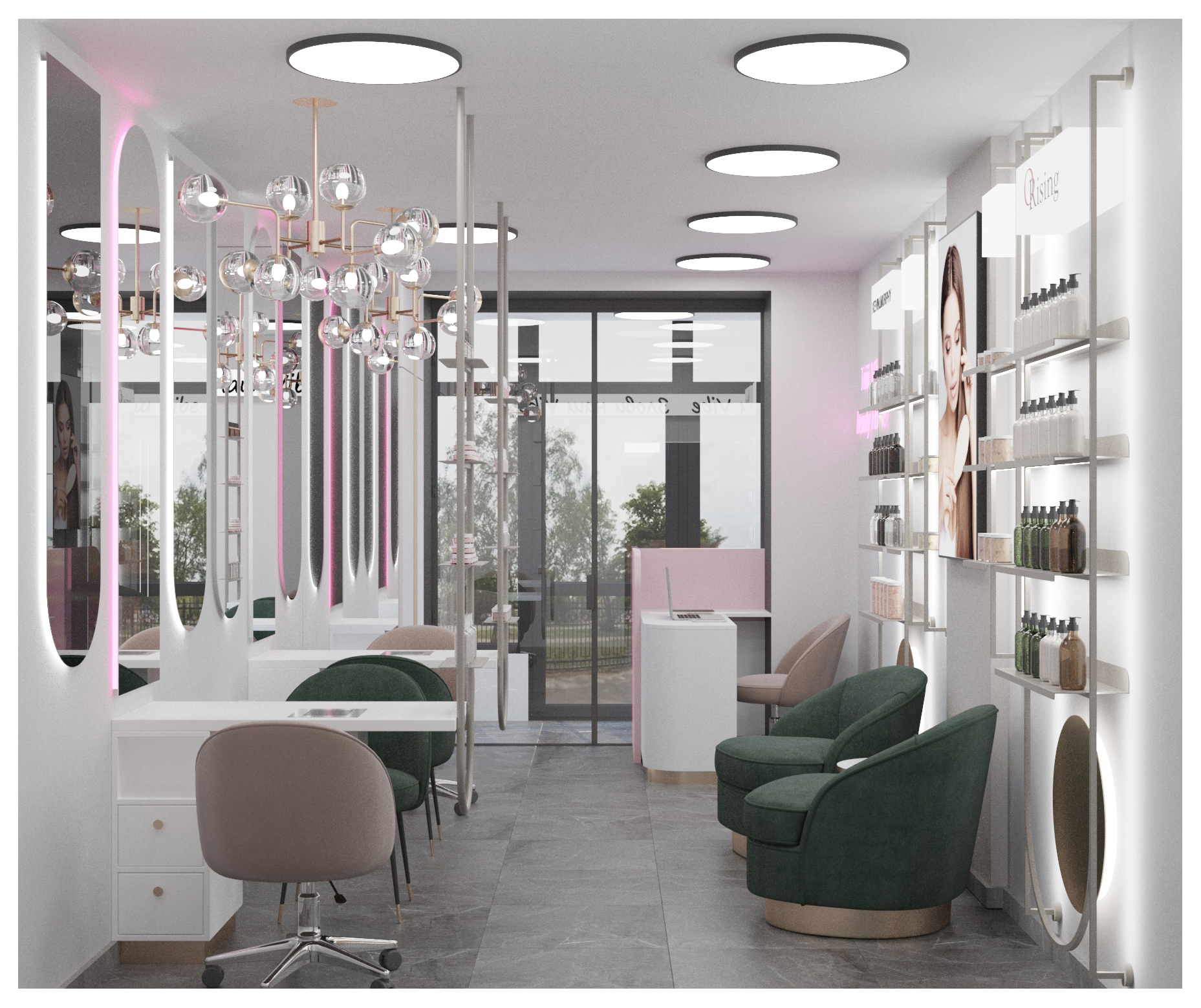 Комплексне оформлення манікюрного салону та робочі місця Moonbeauty